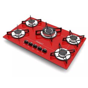 Cooktop 5 Bocas Tripla Chama Bivolt Chamalux Vermelho Bivolt