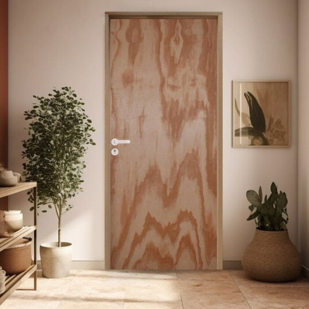 Porta Lisa Mescla Batente Ecológico 14 Fechadura Stilo Externa 72cm X 210cm Esquerdo Rodam