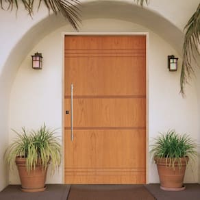 Porta Pivotante Belíssima Imbuia 7 Padrão Batente 14 Puxador Tubo 60cm 120 X 210 Esquerdo Natural