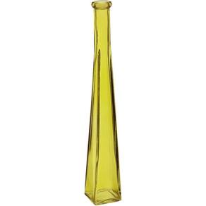 Vaso Decorativo Enfeite Casa Floreiro Home&co Vidro 30x5x5cm Amarelo