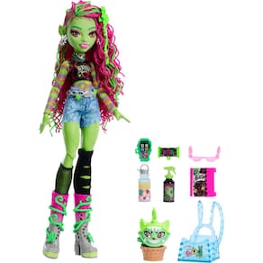 Boneca Monster High Venus McFlytrap com Pet Monstro Gato Chewlian
