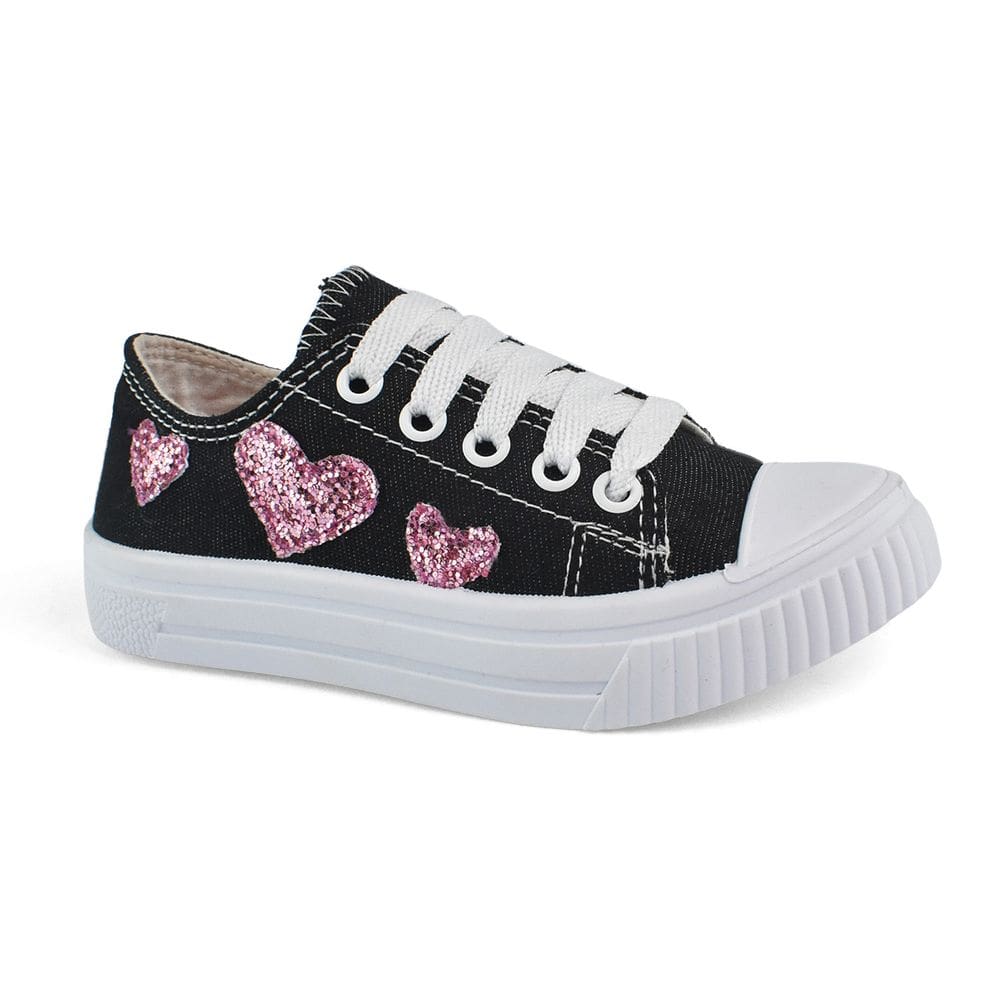 Tênis Botinho Star Casual Glitter Meninas Jeans Preto