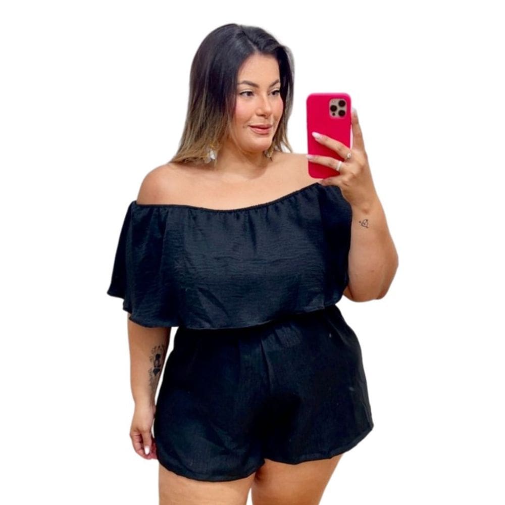 Macaquinho Plus Size Feminino Ciganinha Soltinho 0583