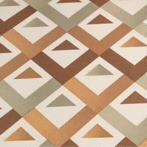 Tecido Impermeável Estampado Málaga 23 Geométrico Marrom E Creme