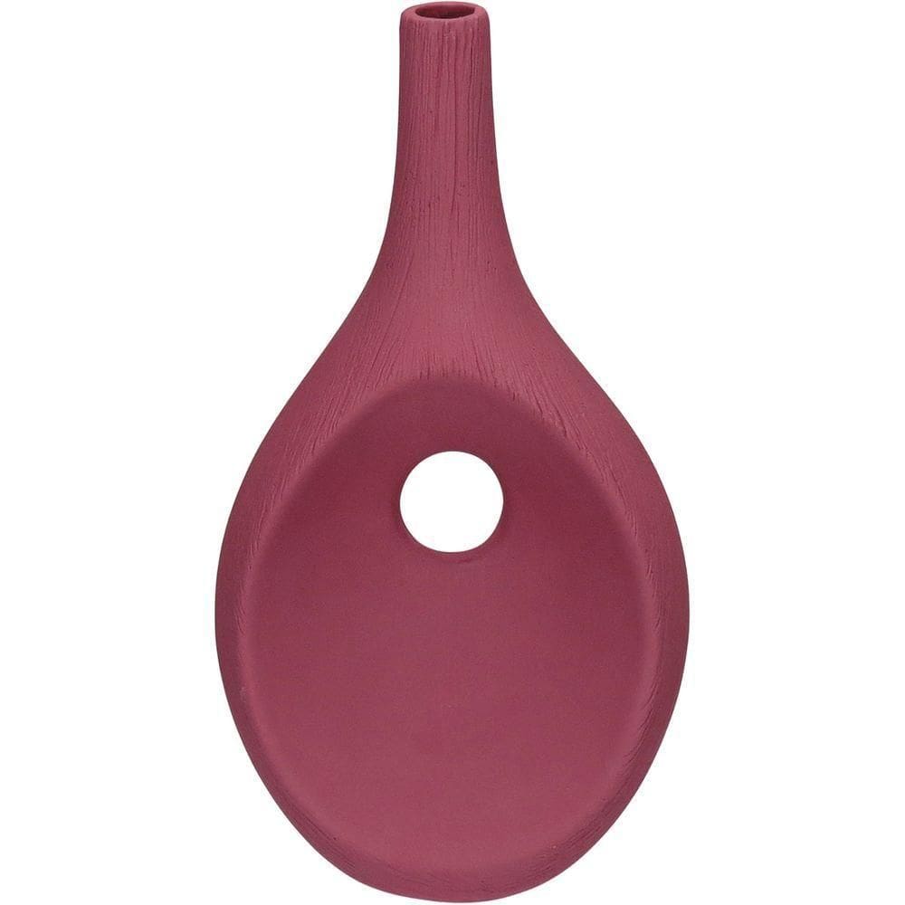 Vaso Decorativo Enfeite Casa Aparador Garrafa Home&co Cerâmica 31x16x11cm Terracota