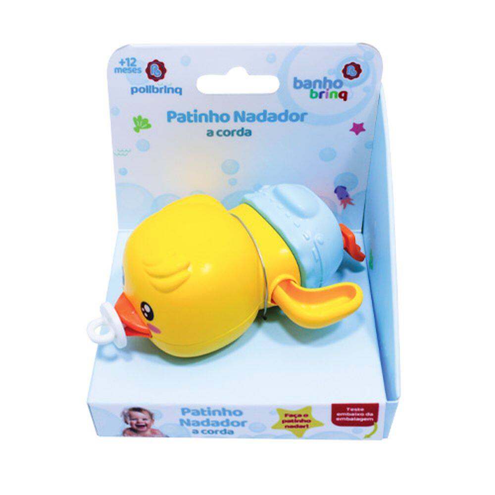 Brinquedo De Bebe Patinho Nadador A Corda Polibrinq - BB3008