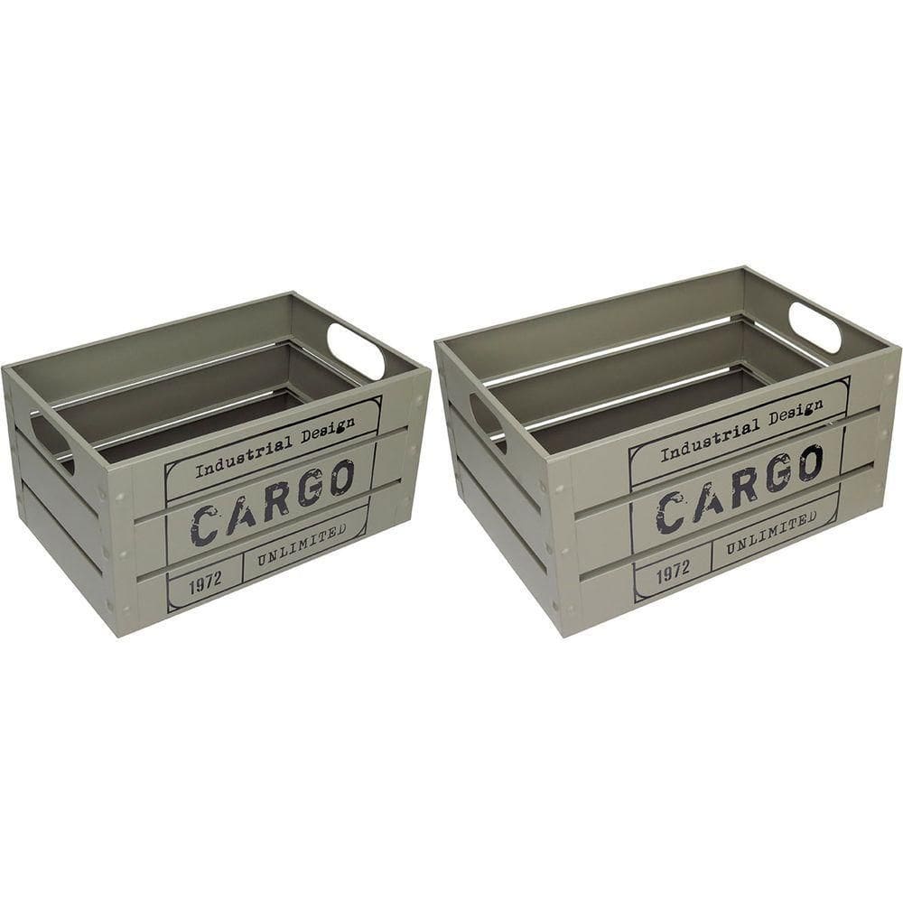 Jogo 2 Caixa Organizadora Decorativa Home&co Metal Cinza