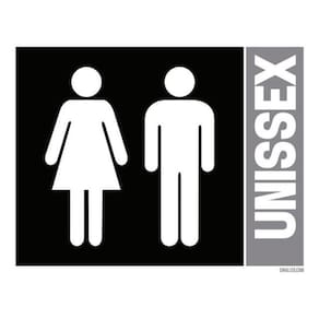 Placa Banheiro Sinalização Masculino Feminino Unissex 36X46