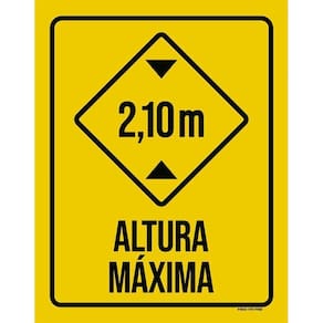 Kit 3 Placas Altura Máxima 2M10 Amarela 27X35