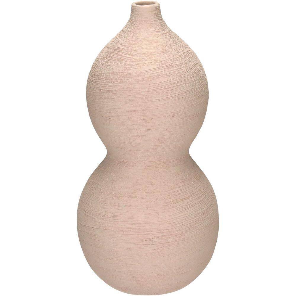 Vaso Decorativo Enfiete Casa Aparador Esferas Home&co Cerâmica 28x14x14cm Nude