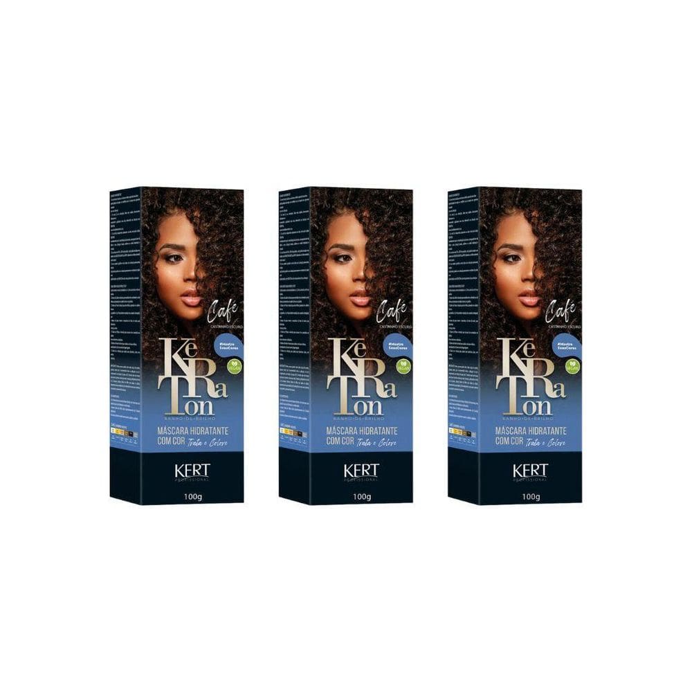 Coloraçao Keraton Banho De Brilho Cafe Cast Escuro-Kit C/3Un