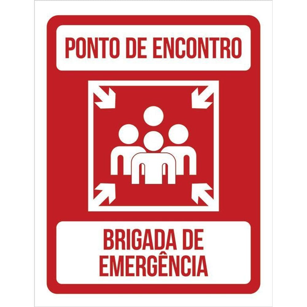 Kit 5 Placas De Ponto Encontro Brigada 27X35