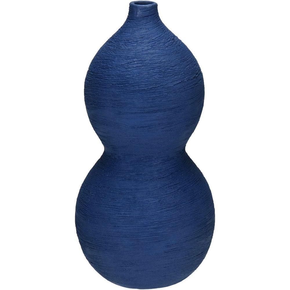 Vaso Decorativo Enfeite Casa Aparador Esferas Home&co Cerâmica 28x14x14cm Azul
