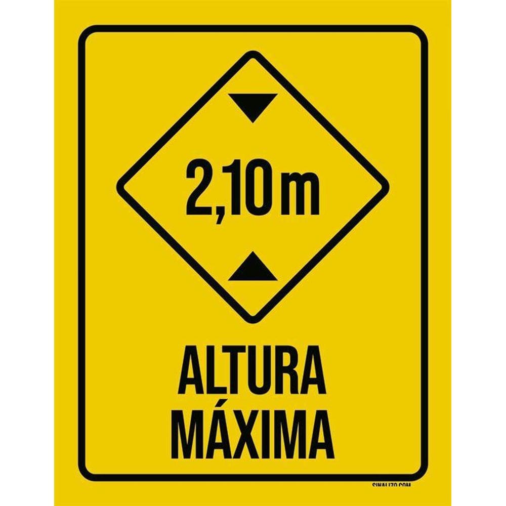 Kit 3 Placas Altura Máxima 2M10 Amarela 27X35
