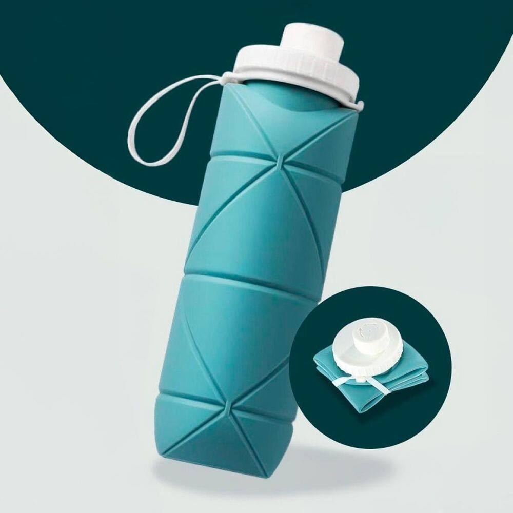 Garrafa Retrátil 600Ml Portátil Para Viagem E Academia