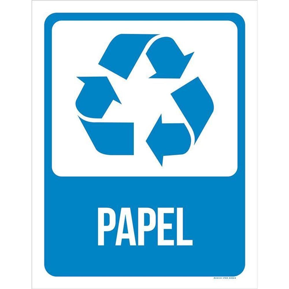 Placa De Sinalização Advertência - Lixo Papel 36X46