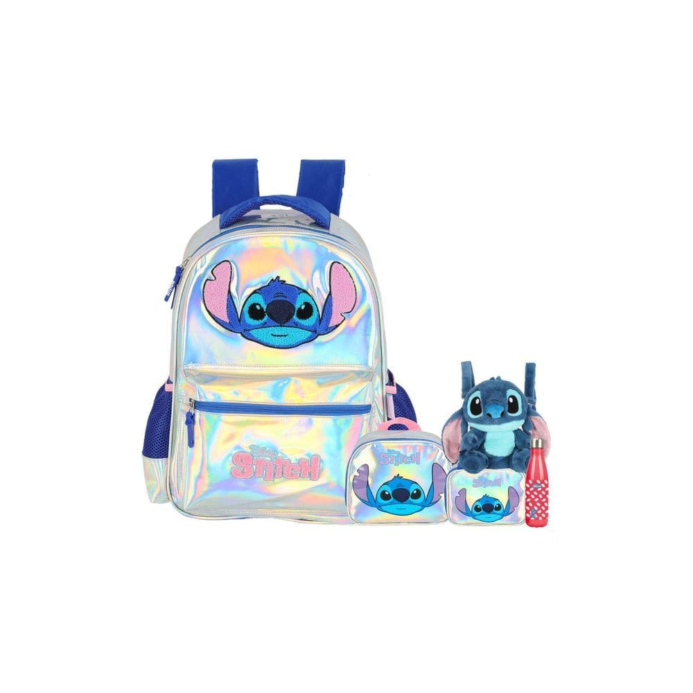 Kit Lilo Stitch Mochila Rodas Lancheira Estojo Garrafa P