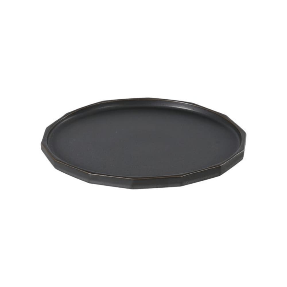 Bandeja Decorativa de Cerâmica Preto 22cm VI0011 BTC