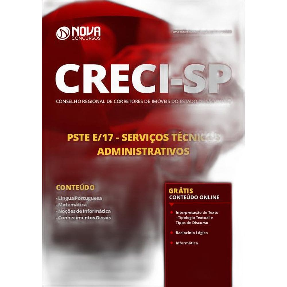 Apostila CRECI SP 2019  Serviços técnico Administrativos