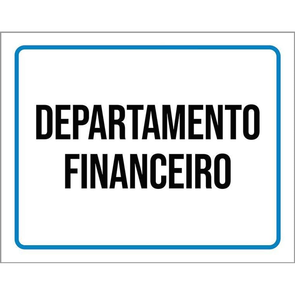 Placa Ambiente Sinalização Departamento Financeiro 36X46