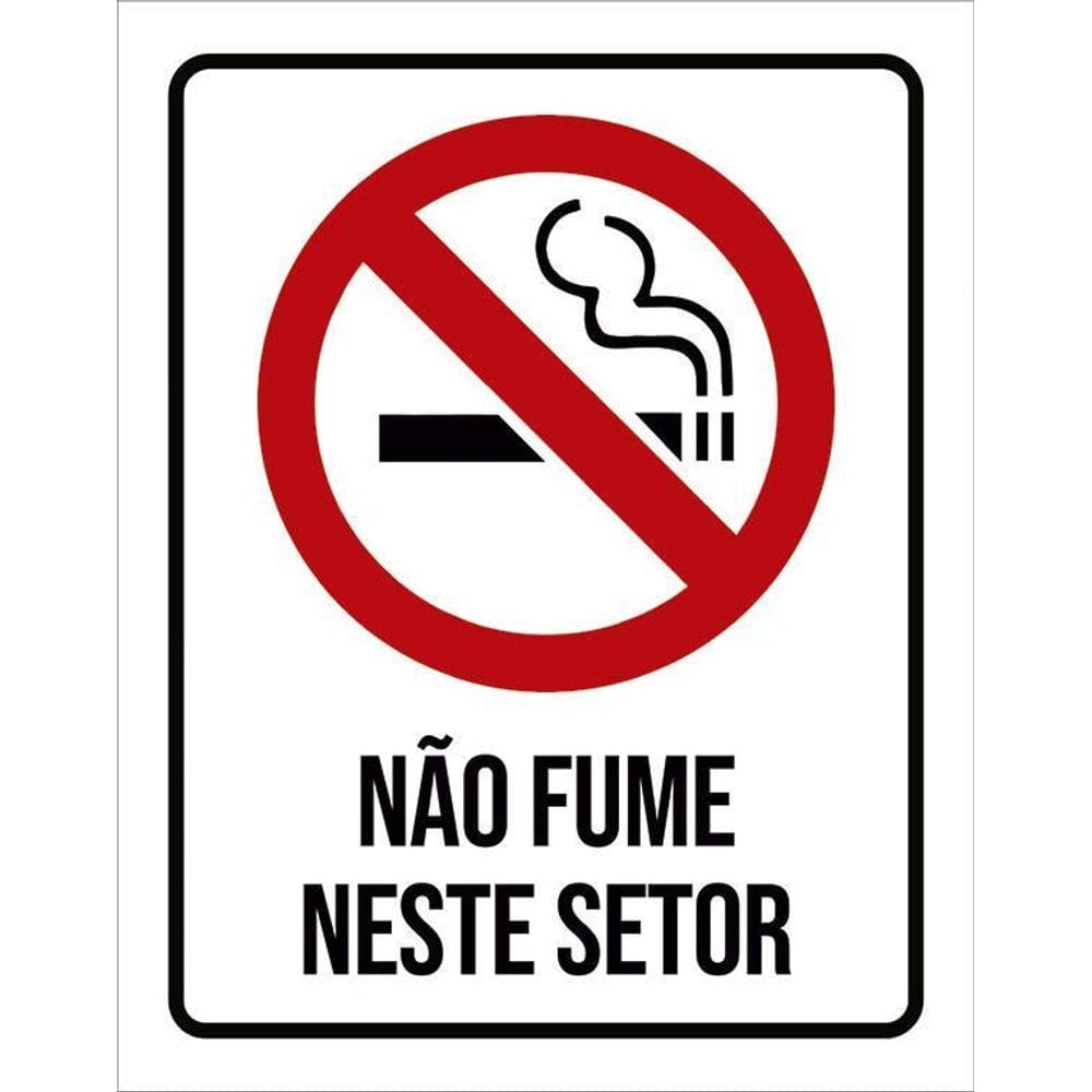 Placa Sinalização Não Fume Neste Setor 36X46