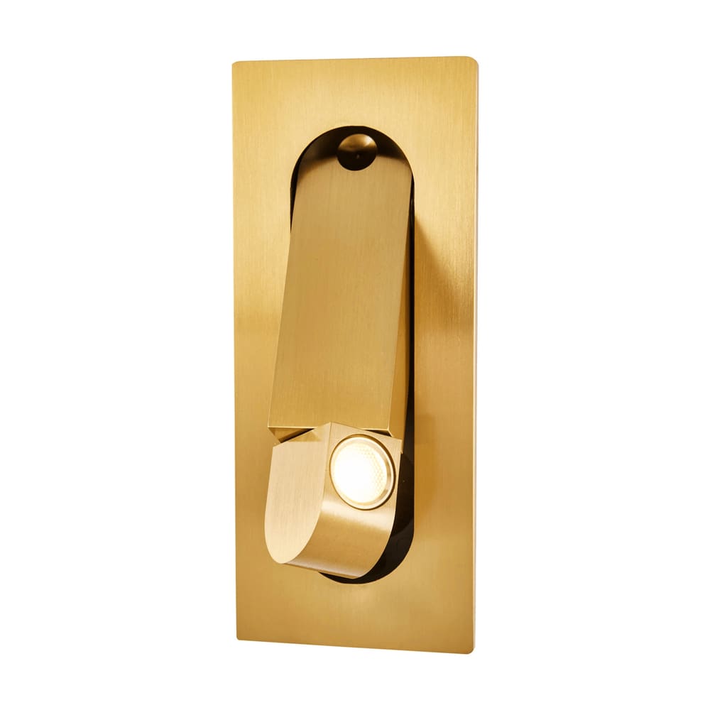Luminária Arandela Cabeceira de Embutir Dourado Led 3000K 3W DS8328 Delis