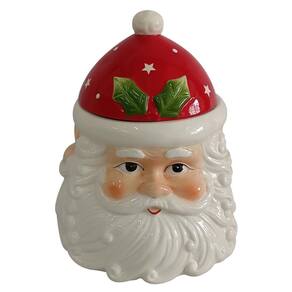 Pote De Cerâmica Natal Rosto Papai Noel De Cerâmica 23Cm