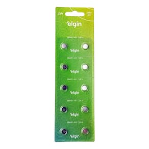 Bateria Para Relógio Lr621 Ag1 Blister 5 Cartelas Com 10 Unidades Elgin único