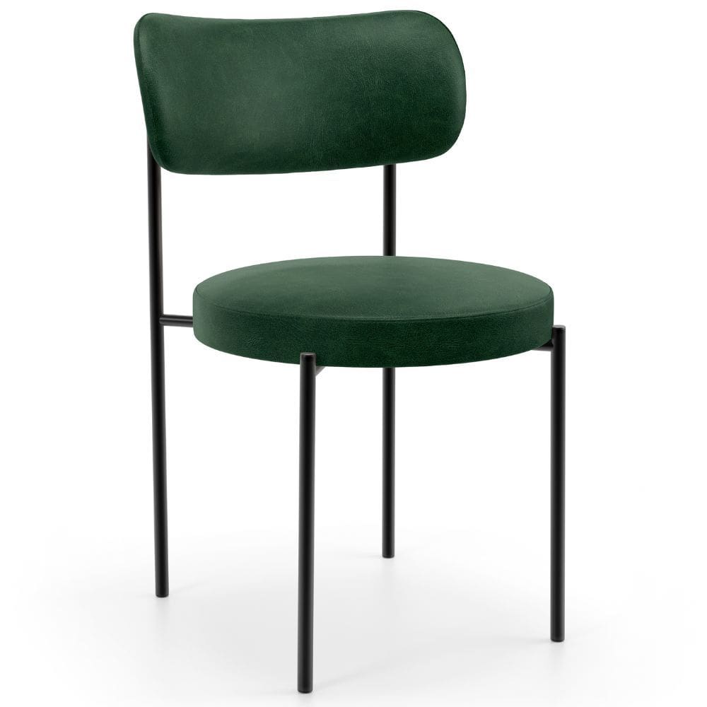 Cadeira Decorativa Estofada Para Sala De Jantar Louise L02 Couríssimo Verde  - Lyam Decor