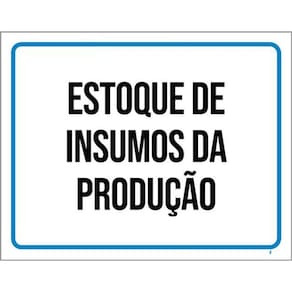Kit 3 Placas Estoque Insumos Da Produção