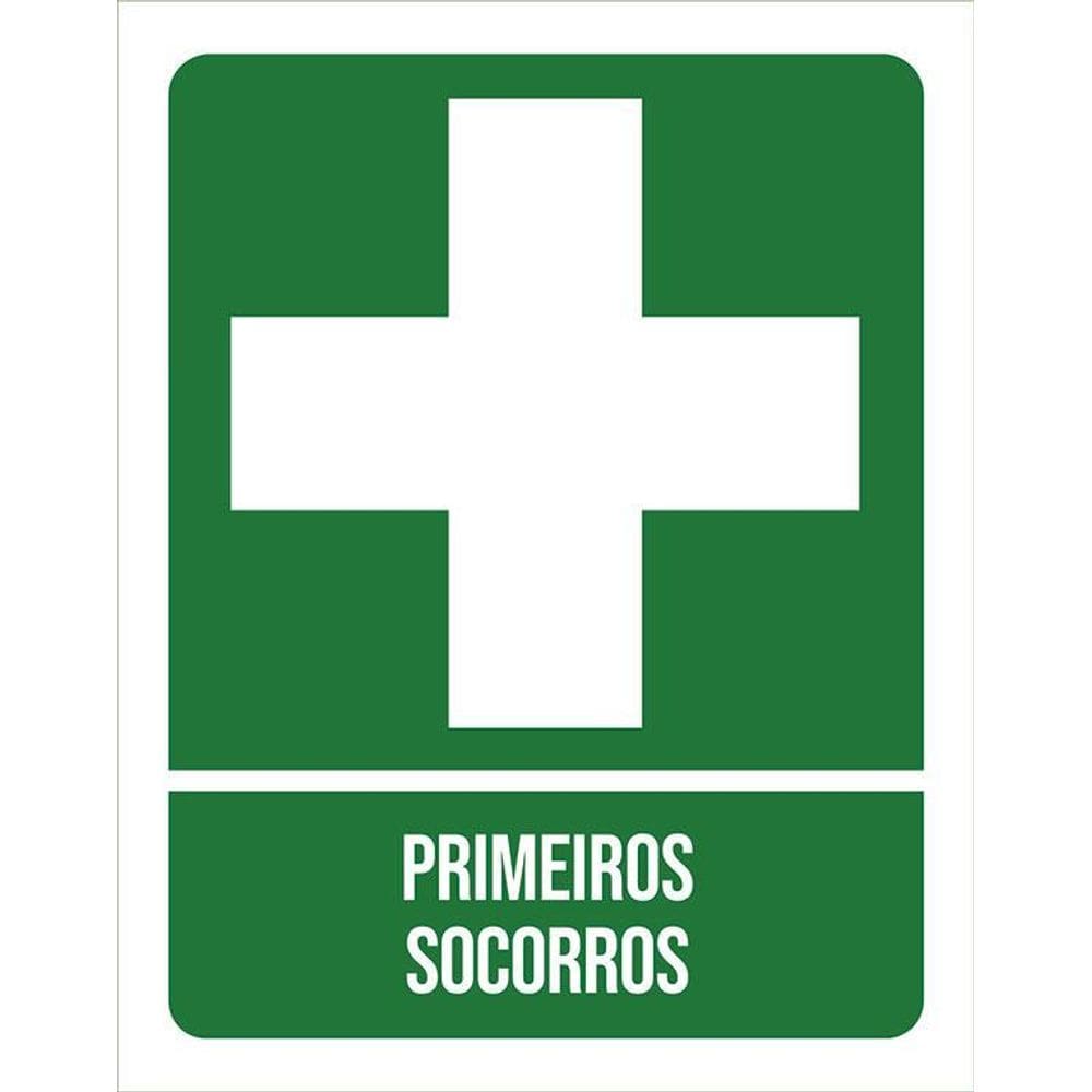 Kit 3 Placas Sinalização Ambiente Primeiros Socorros