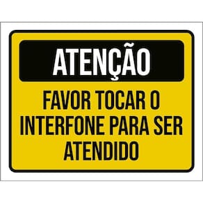 Placa Atenção Favor Tocar Interfone Ser Atendido 36X46