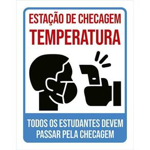 Kit 3 Placas Estação Checagem Temperatura Estudantes