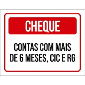 Kit 3 Placas Cheque Contas Com Mais De 6 Meses