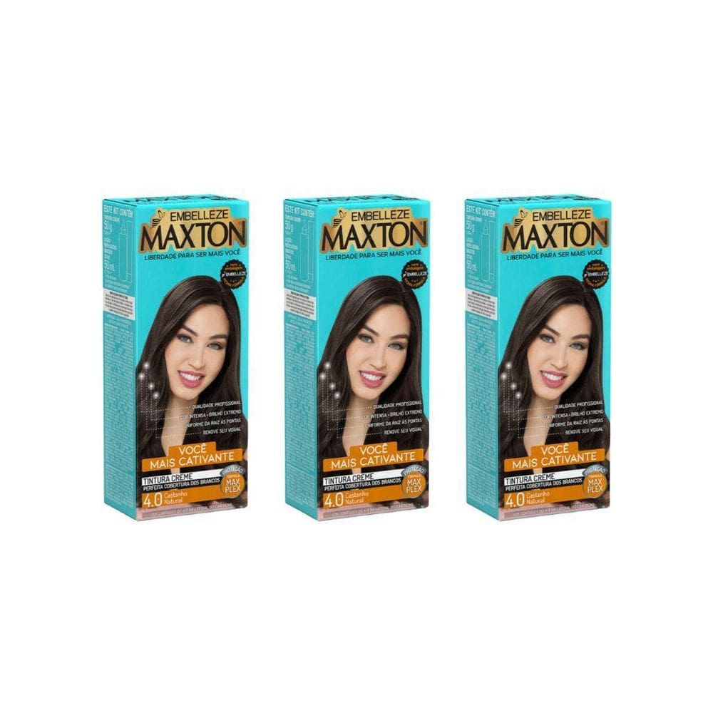 Coloraçao Maxton 4.0 Castanho Natural Paixao-Kit C/3Un