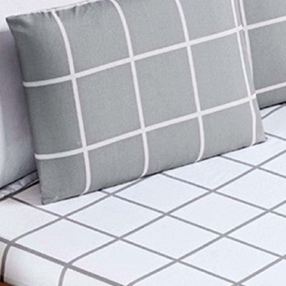 Jogo De Lençol Queen Square 3 Peças Cinza