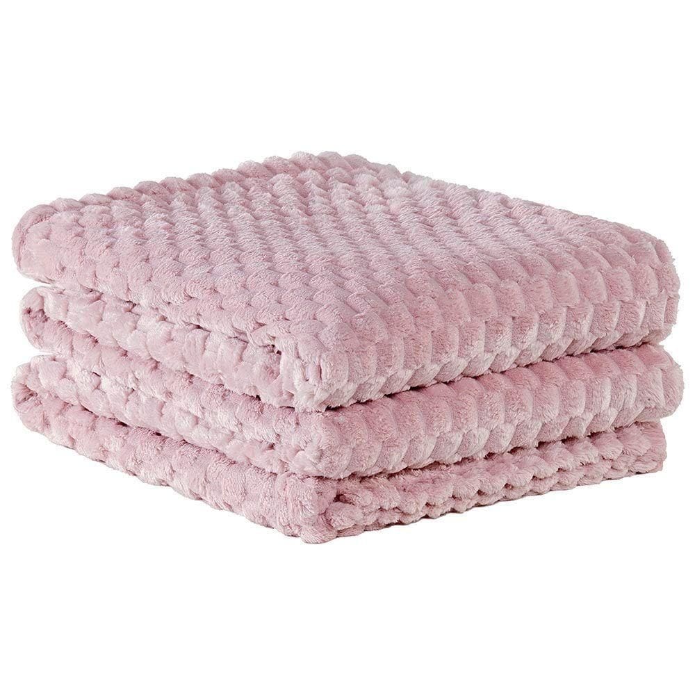 Cobertor Manta Confy Ultrasoft Flannel Queen 2,40m X 2,20m Texturizado 01 Peça - Rosa Tutti Fruti