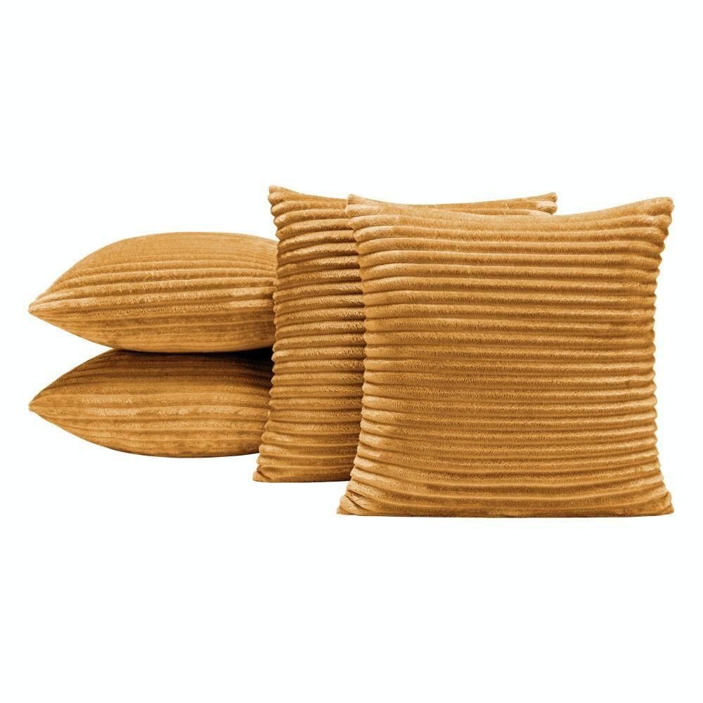 Kit 04 Almofadas Cheias Velvet Bariloche 45cm X 45cm - Mostarda