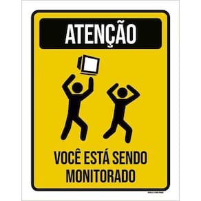 Kit 3 Placas Sinalização - Você Está Sendo Monitorado
