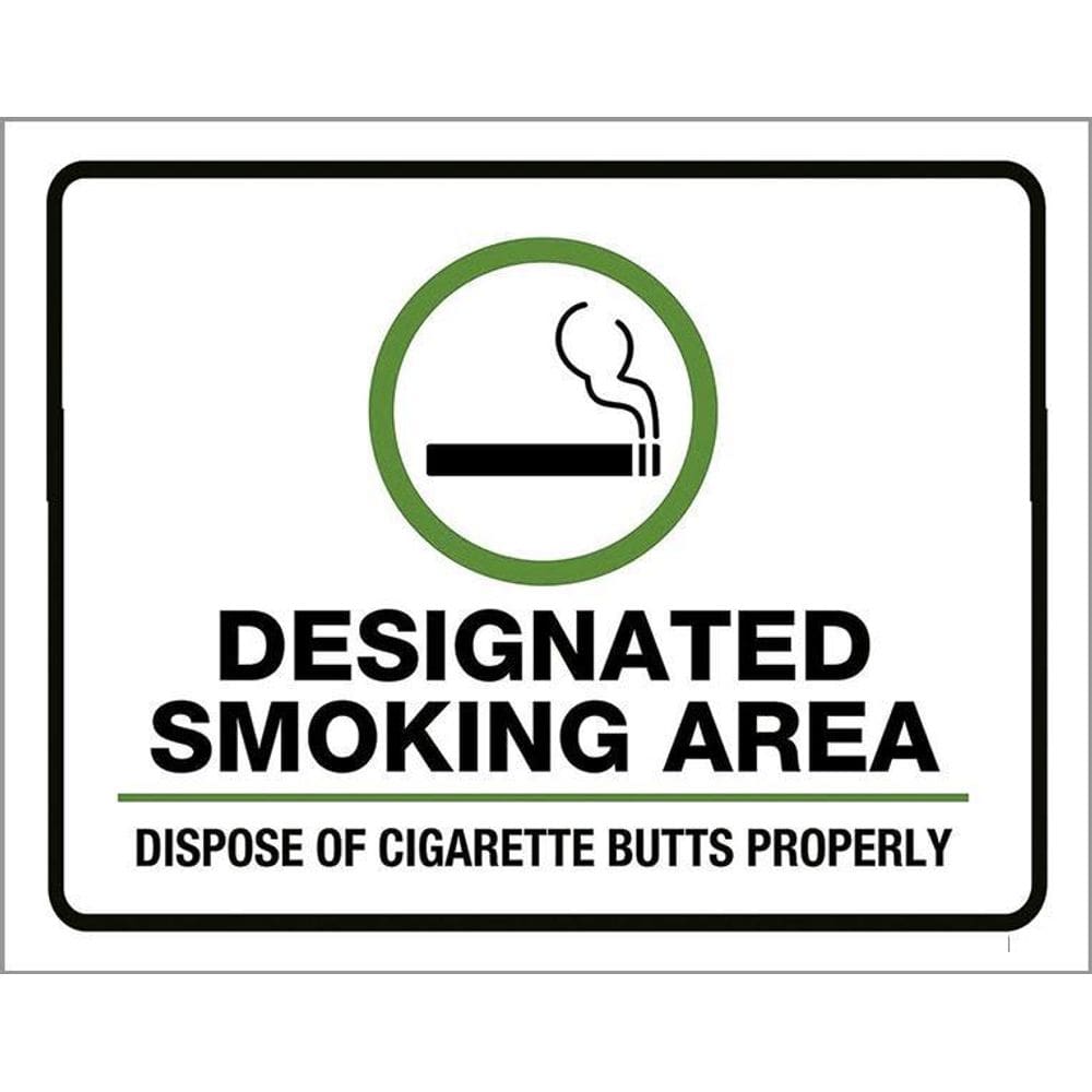 Placa De Sinalização - Designated Smoking Area 36X46