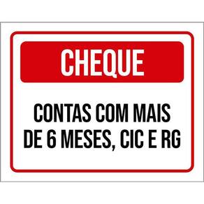 Kit 3 Placas Cheque Contas Com Mais De 6 Meses