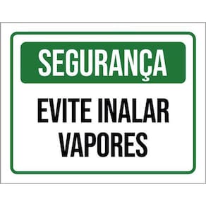 Kit 3 Placas Sinalização - Segurança Evite Inalar Vapores