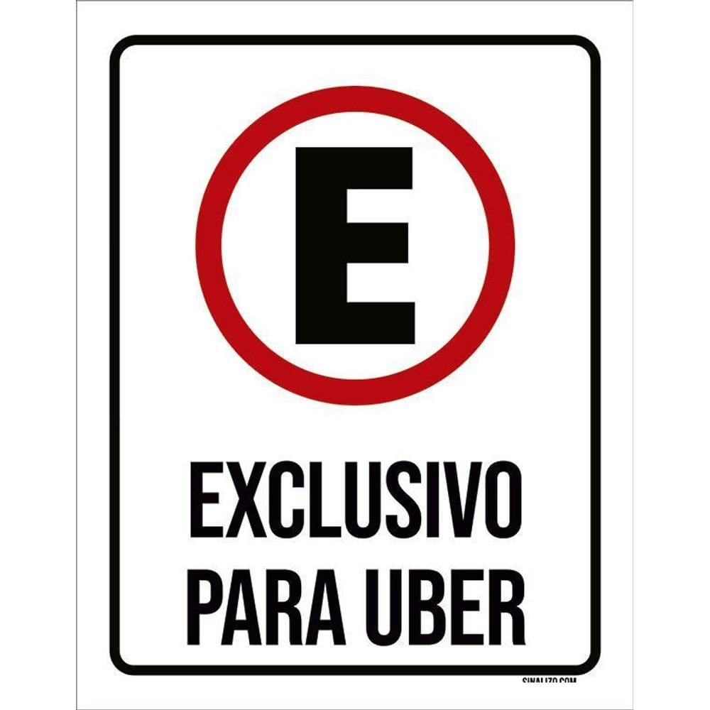 Placa De Sinalização - Estacionamento Exclusivo Uber 36X46
