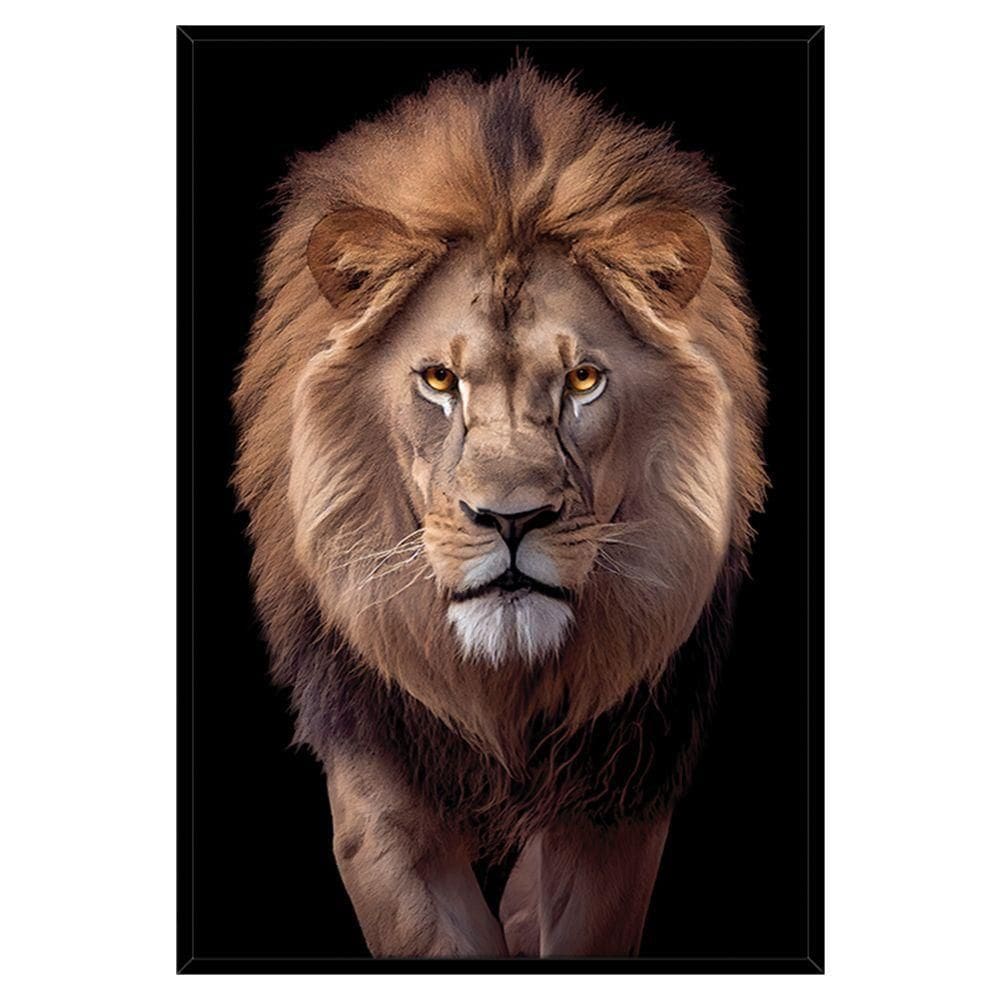 Quadro Decorativo Leão Judá Moldura Cx Alta 100x66 Titulo Moldura Preta