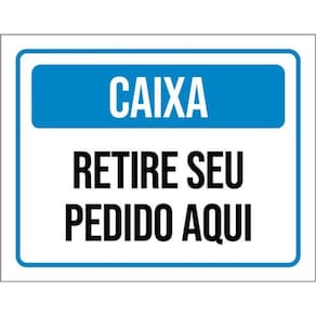 Kit 3 Placas Caixa Retire Seu Pedido Aqui Azul