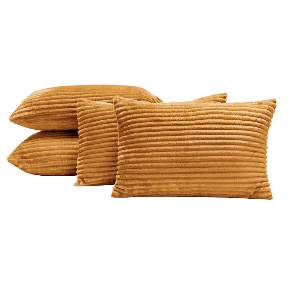 Capas De Almofadas Velvet Bariloche 60x30cm 04 Peças - Mostarda