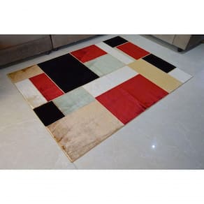 Tapete Veludo 1.50m X 2.00m Marbella Moderno Retangulos Rayza