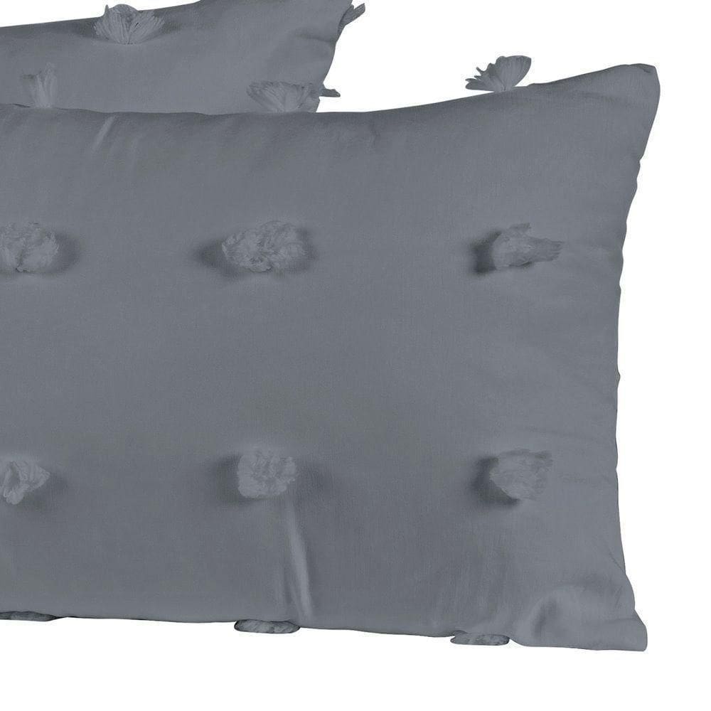 Capas De Almofadas Poppy 60cm X 30cm 04 Peças - Cinza