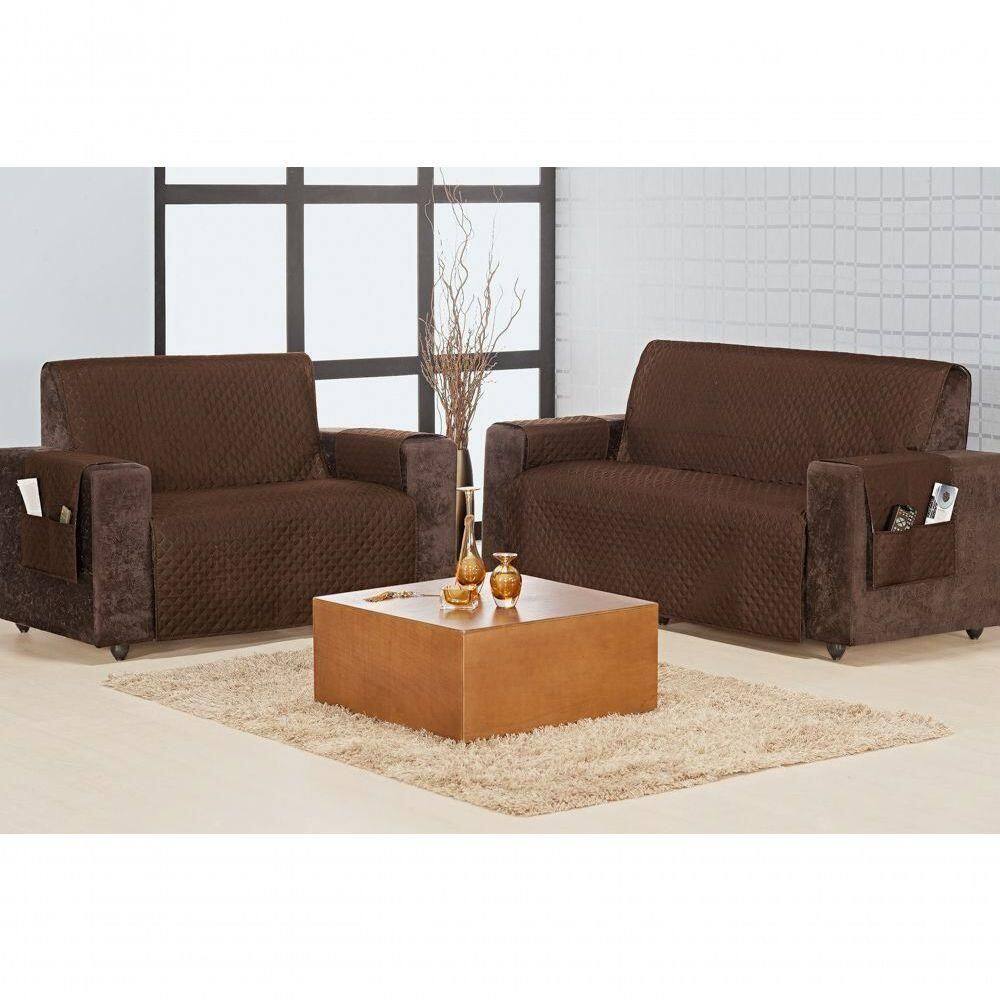 Protetor De Sofa Home 3 E 2 Lugares - Marrom