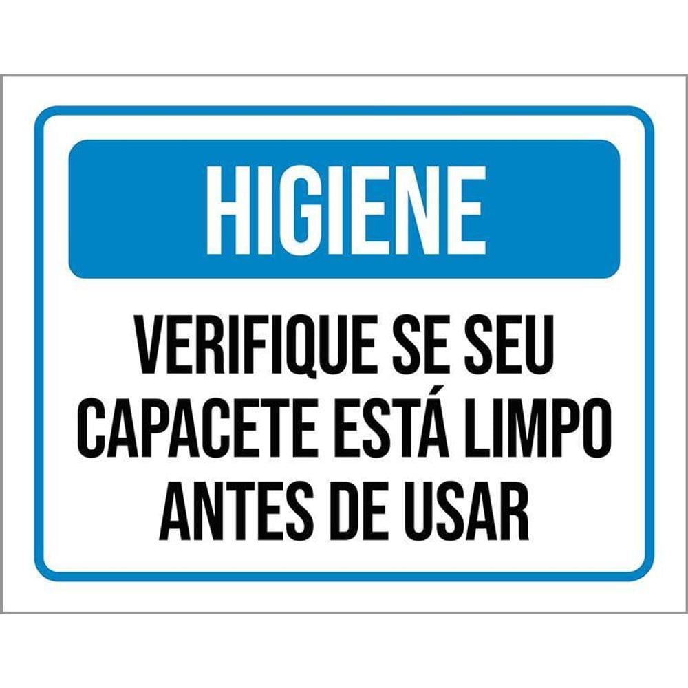 Placa Higiene Verifique Seu Capacete Está Limpo 36X46
